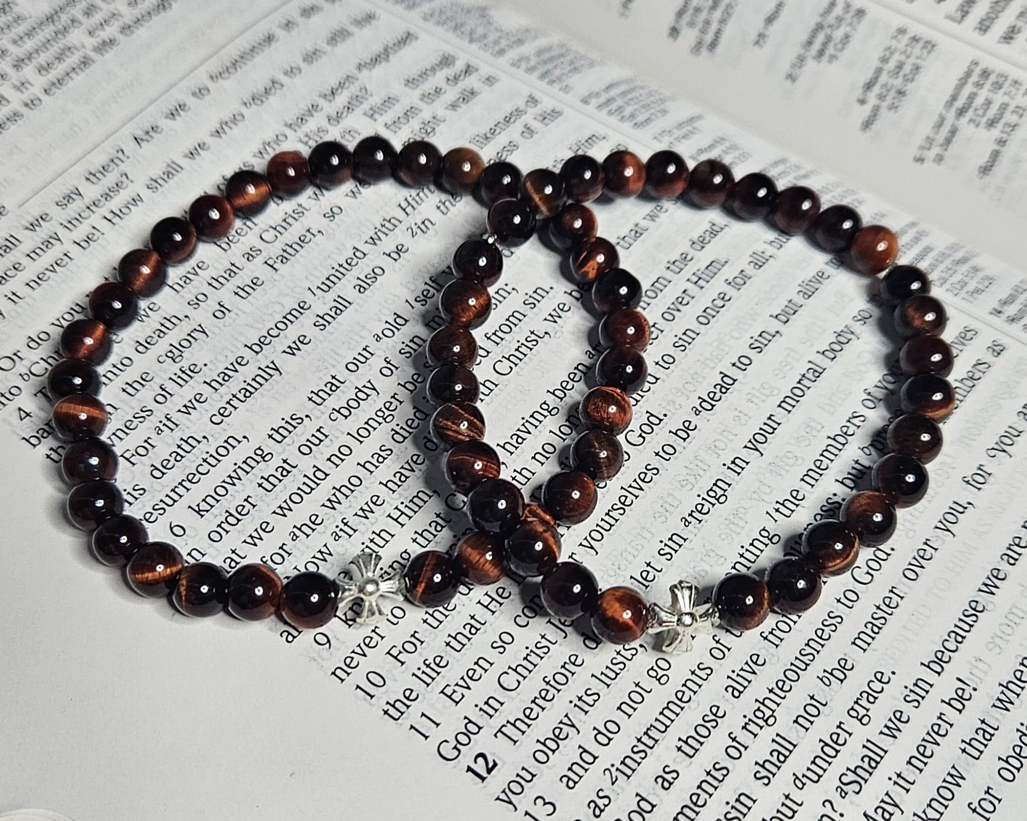 Red Tigerseye Orthodox komboskini prayer rope bracelet with 925 sterling silver cross