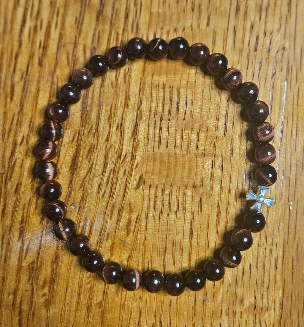 Red Tigers eye prayer bracelet