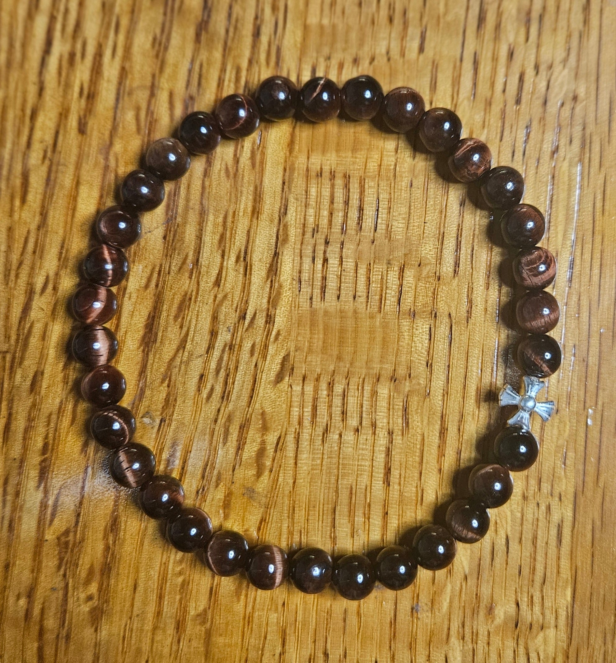 Red Tigers eye prayer bracelet