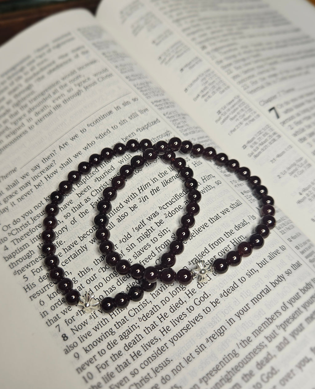 Deep Red Garnet Prayer bracelet