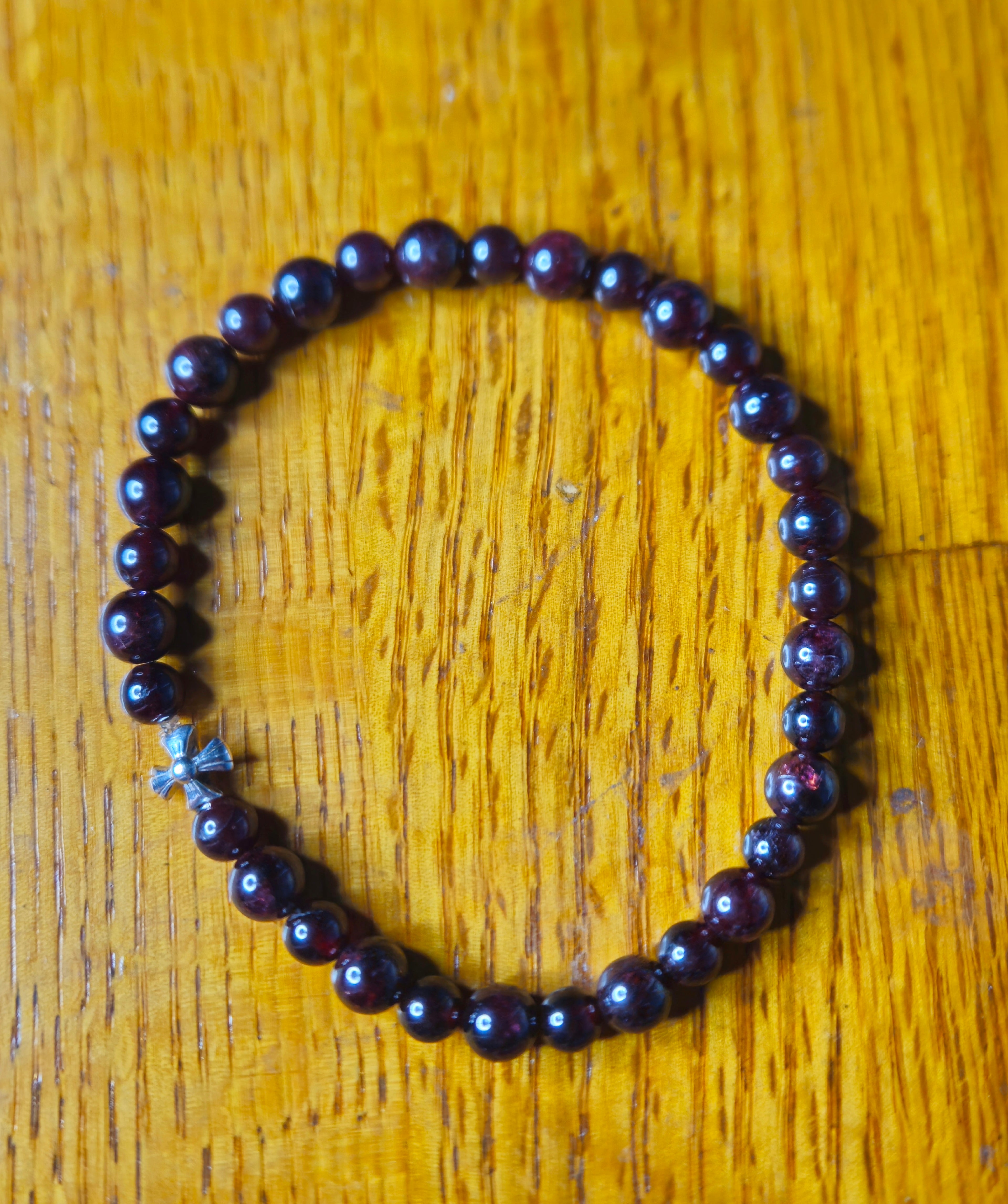 Ergonomic Style Garnet prayer bracelet