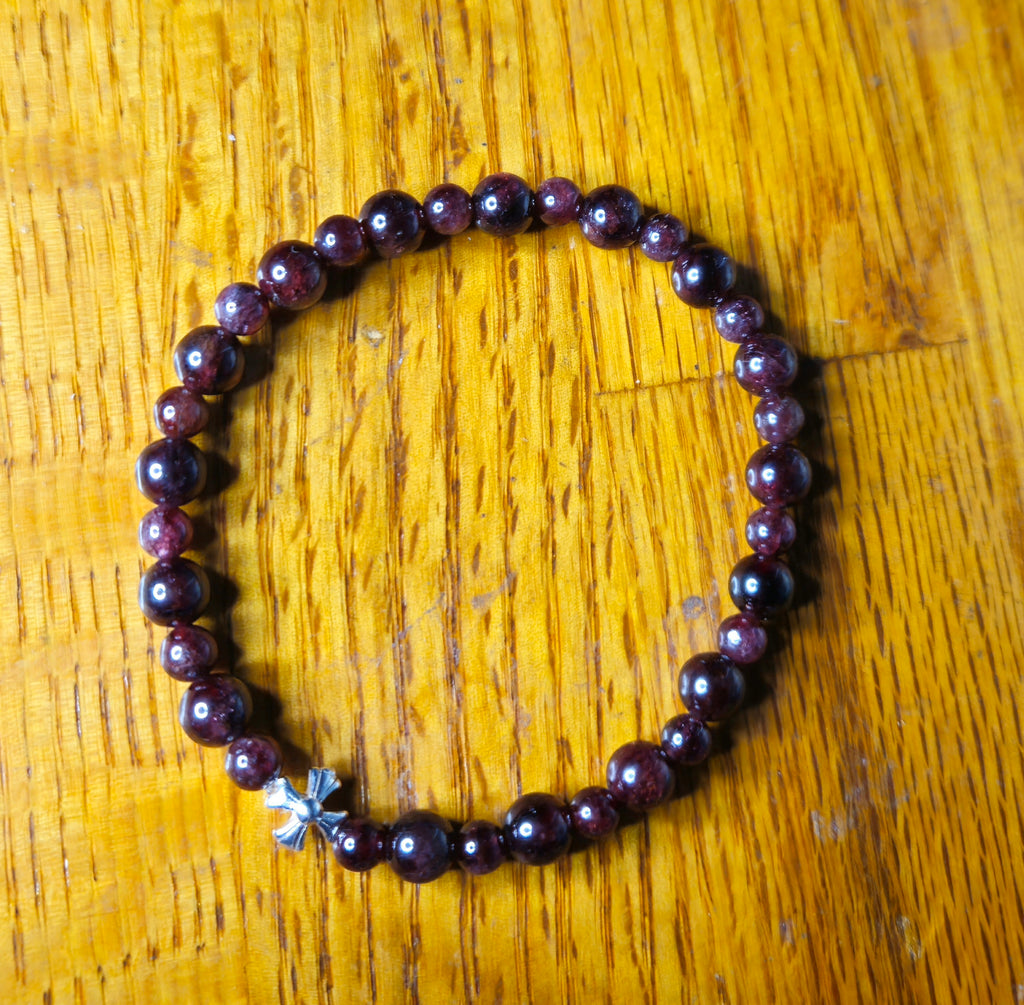 Ergonomic Style Garnet prayer bracelet