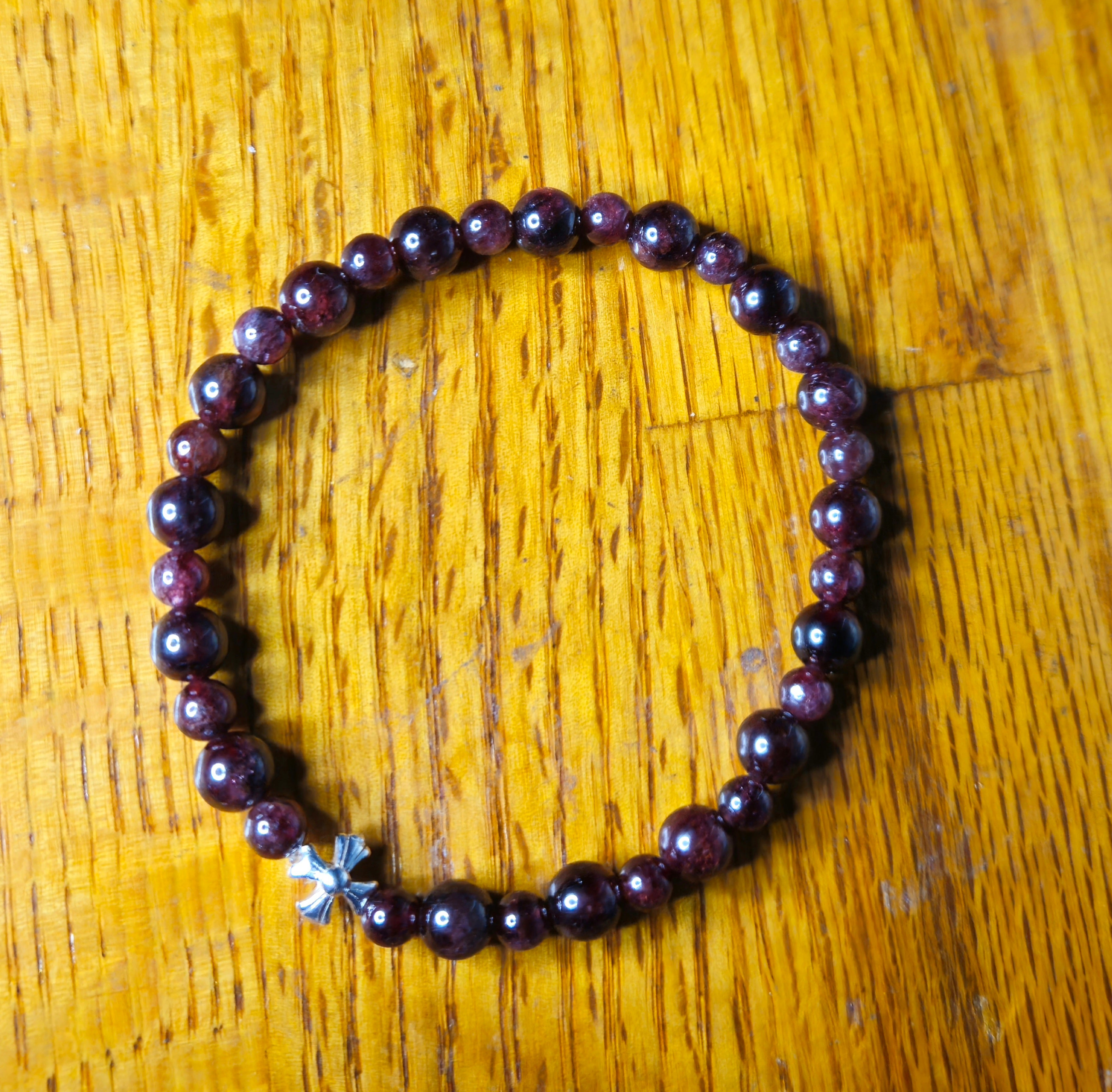 Ergonomic Style Garnet prayer bracelet