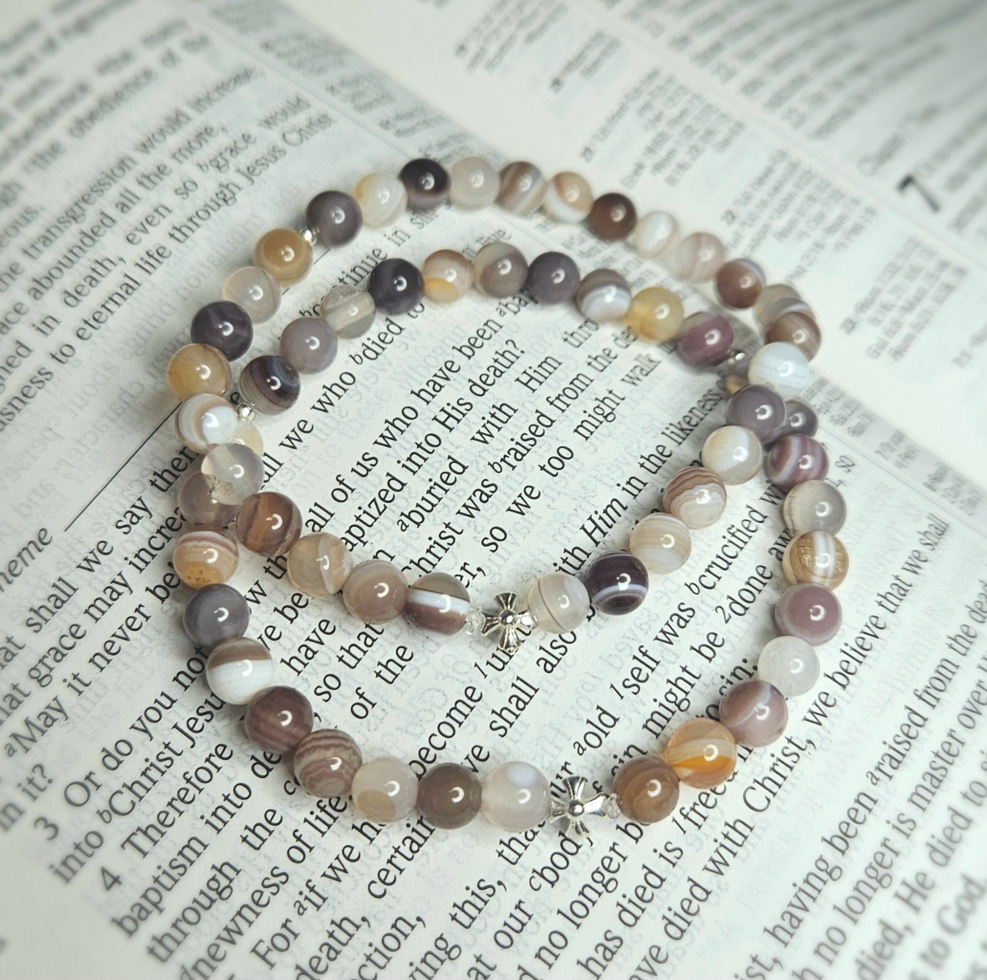 Botswana Agate Prayer bracelet