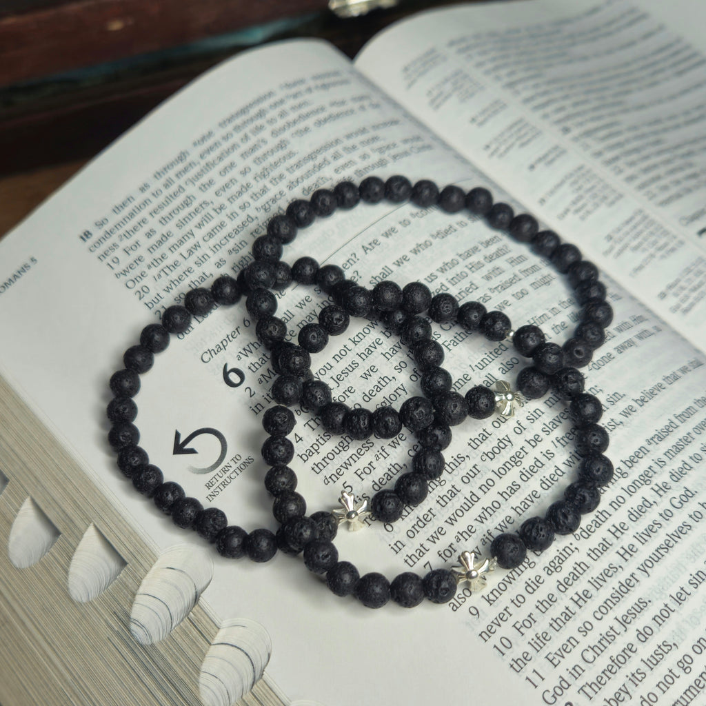 Black Lava Prayer Bracelets