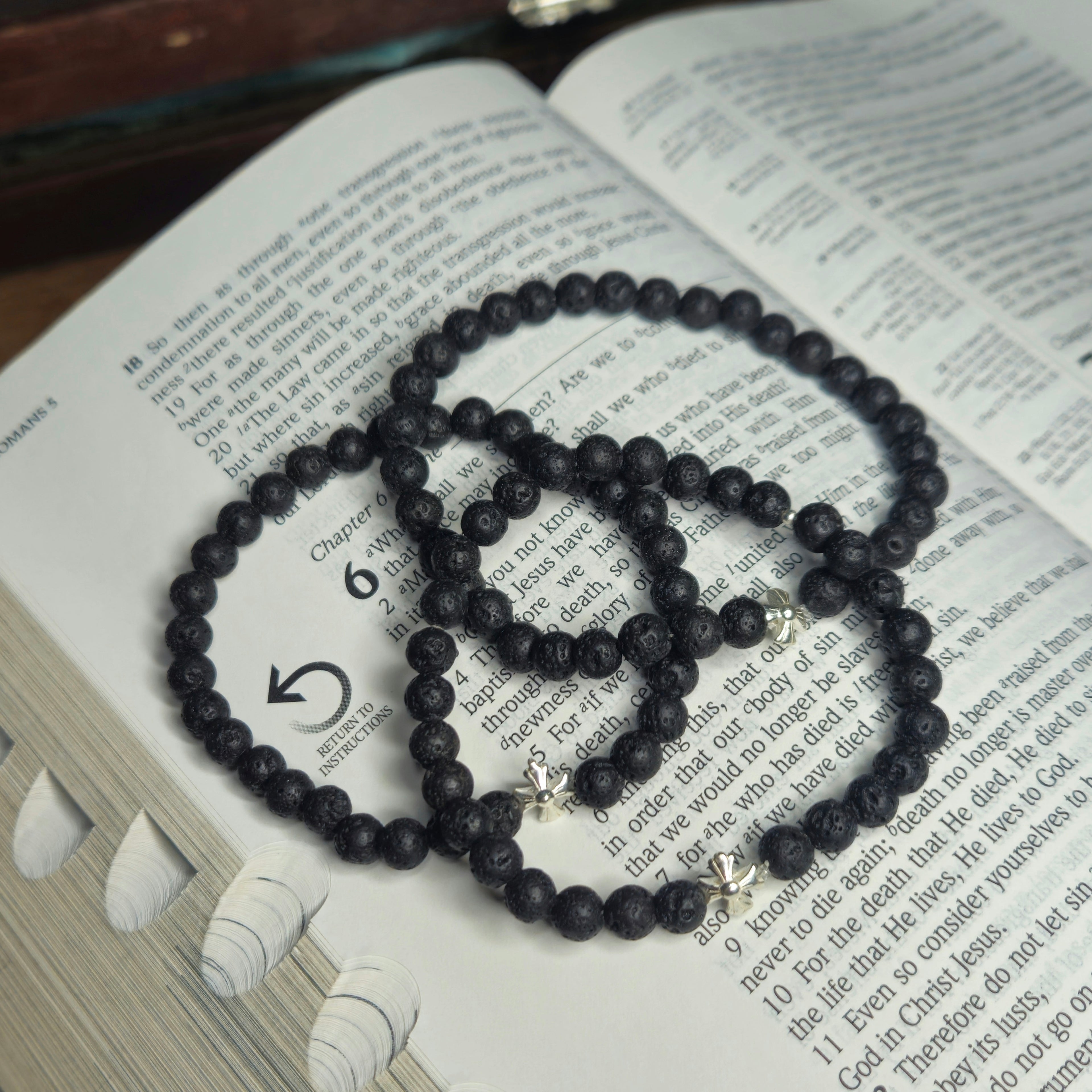 Black Lava Prayer Bracelets