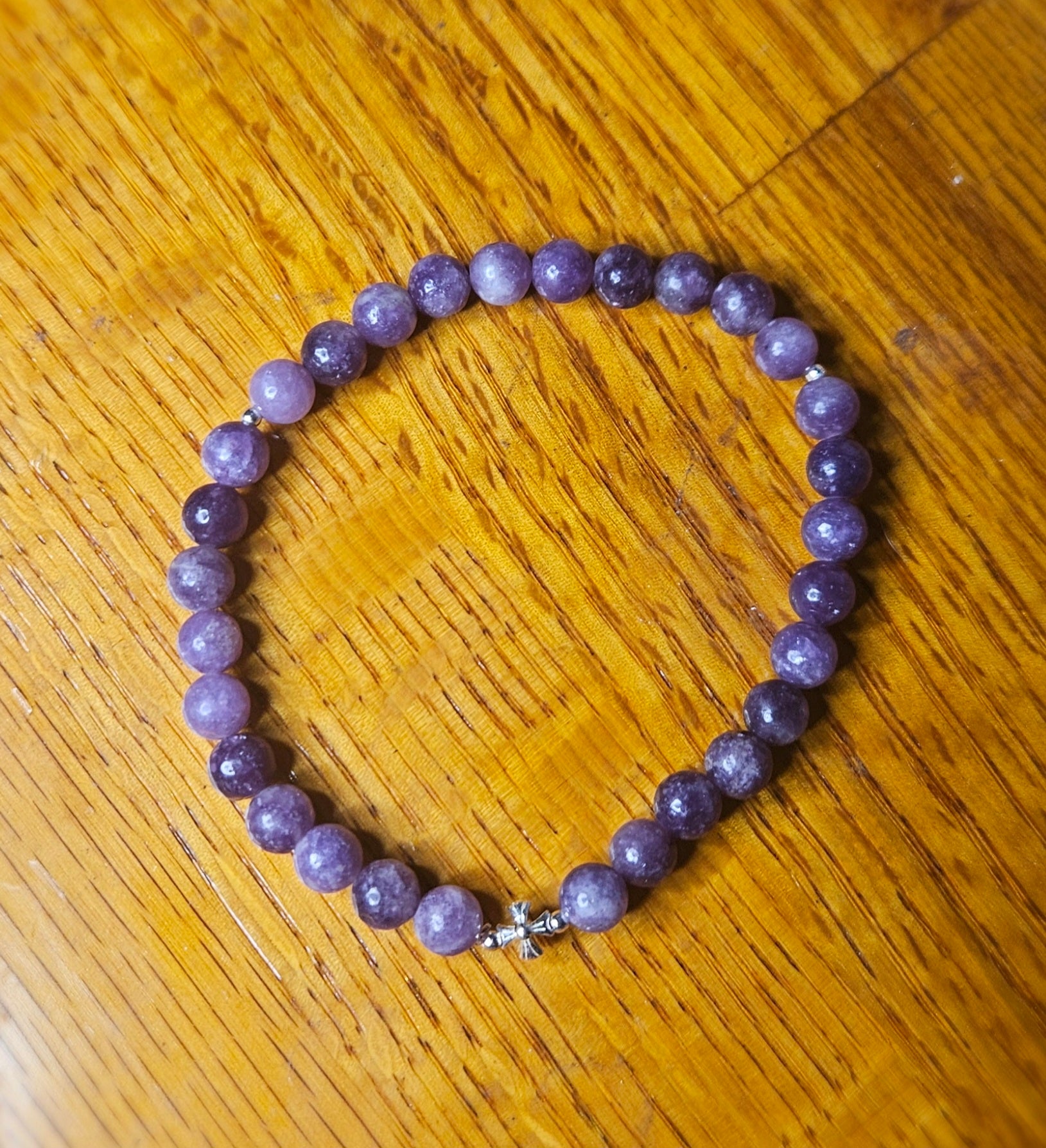 Purple Lepidolite Prayer Bracelet