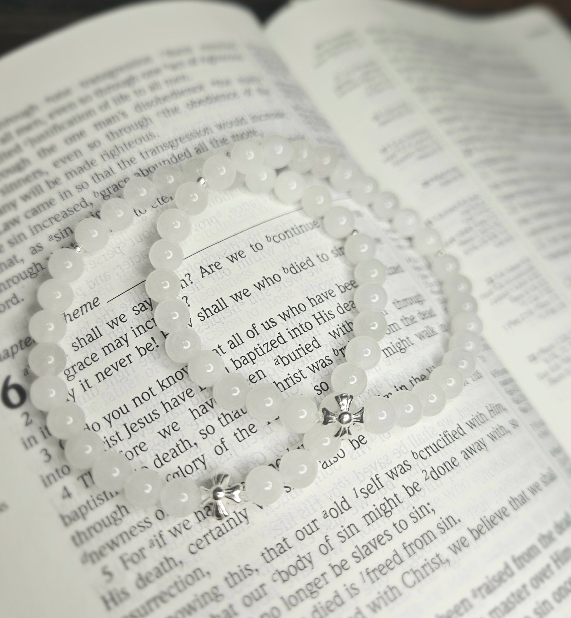 White Jade Prayer Bracelet